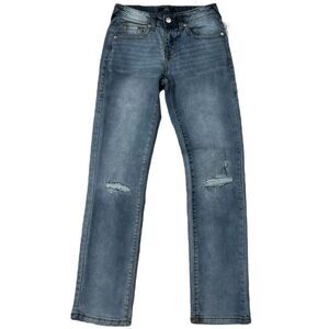 True Religion Geno Super T Zipper Fly Womens Jeans Distressed Flap 14 NEW